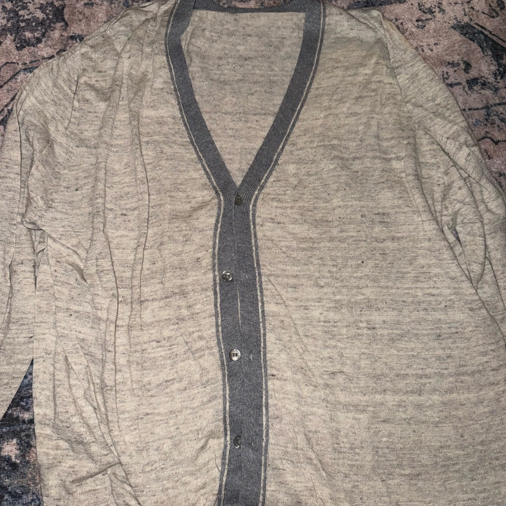 Malo Men's Cream and Gray Cardigan Sweater